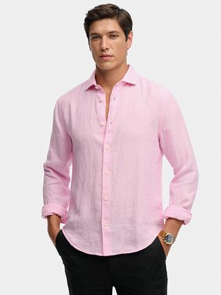 Superdry Shirt Riviera Linen Classic Pink