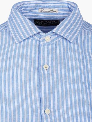 Superdry Shirt Linen Riviera Blue Stripe
