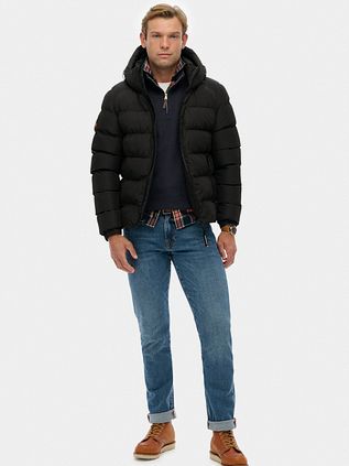 Superdry Puffer Jacket Hooded Black