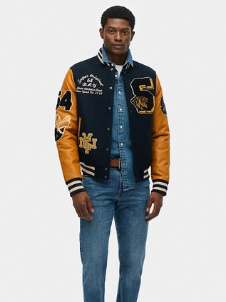 Superdry Varsity Bomber Jakke Flåde