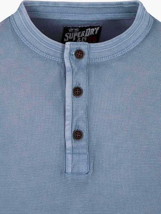 Superdry Pullover Henley Textured Blue