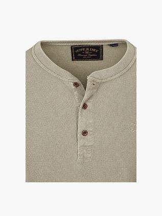 Superdry Pullover Henley Waffle Green