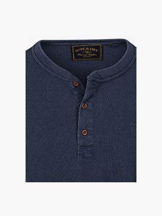 Superdry Pullover Henley Waffle Navy