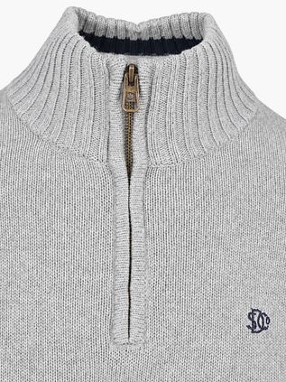 Superdry Knit Half Zip Cotton Jumper Grijs