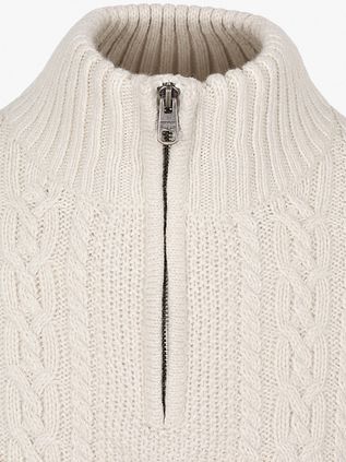 Superdry Pullover Half-Zip Jacob Cable Écru