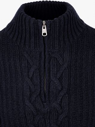 Superdry Half Zip Pullover Jacob Cable Navy