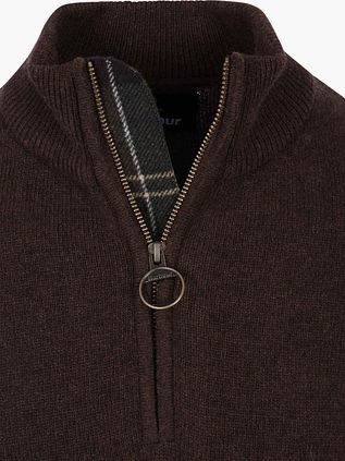 Barbour Holden Half Zip Pullover Wolle Dark Oak
