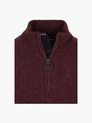 Barbour Holden Half Zip Pullover Wool Burgundy