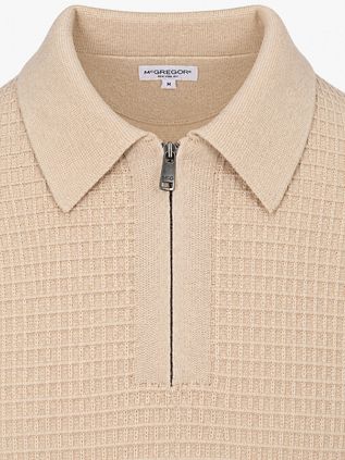 McGregor Half Zip Polo Shirt Knitted Structure Sand