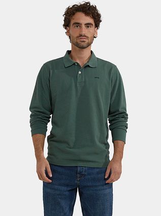 McGregor Long Sleeve Polo Shirt Sage Green