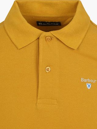 Barbour Pique Polo Shirt Ochre Yellow