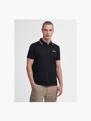 Barbour International Piqué Polo Shirt Evan Tipped Black