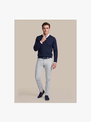 Pullover à col en V Suitable Merino Navy