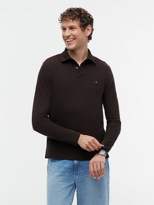Tommy Hilfiger Longsleeve Polo Marron