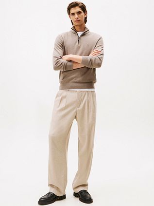 Tommy Hilfiger Half Zip Pullover Taupe