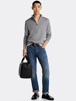 Tommy Hilfiger Half Zip Pullover Essential Grey