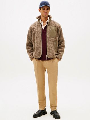 Tommy Hilfiger Cardigan Teddy Fleece Taupe