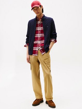 Tommy Hilfiger Cardigan Zip Cable Navy