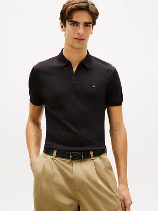 Tommy Hilfiger Half-Zip Polo Shirt Interlock Navy