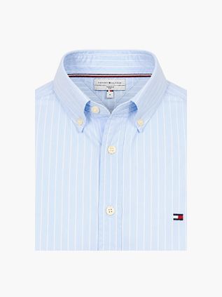 Tommy Hilfiger Shirt Poplin Striped Light Blue