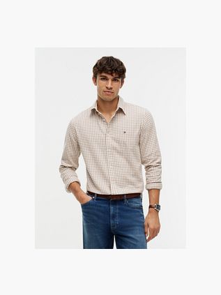 Tommy Hilfiger Flanell Skjorte Rutet Beige