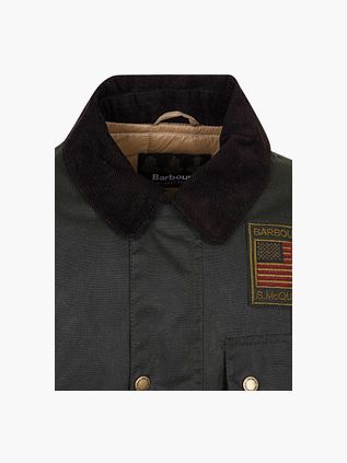 Barbour International Workers Voksfrakke Sage Grøn