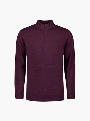 No Excess Half Zip Trøje Dark Wine Melange