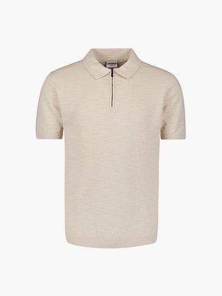 No Excess Polo Media Cremallera Knitted Ecru