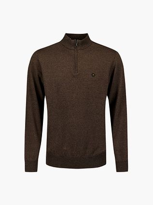 No Excess Pull Demi-Zip Taupe Mélange