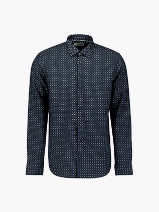 No Excess Skjorte Jacquard Print Marineblå