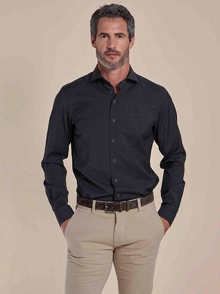 R2 Hemd Wol Antraciet