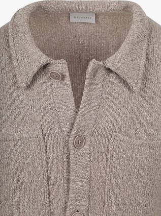 Suitable Cardigan Boiled Wool Taupe