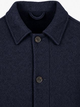 Suitable Overshirt Wool Bouclé Navy