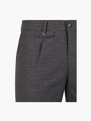 Suitable Chino Pico Pleat Pepita Navy Braun
