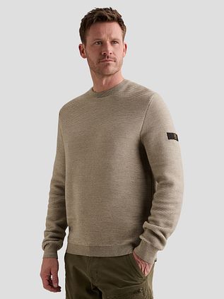 PME Legend Rib Structure Pullover Beige