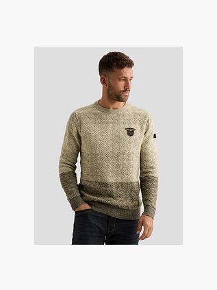 PME Legend Striped Structure Pullover Beige