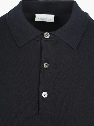 Profuomo Knitted Polo Shirt Navy