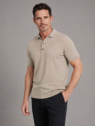 Profuomo Knitted Poloshirt Beige