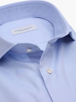Profuomo Twill Shirt Supima Cotton Light Blue
