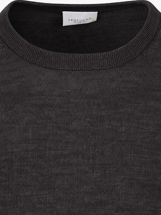 Profuomo Pullover Merino Wool Dark Brown
