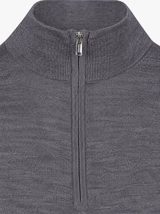 Profuomo Half Zip Pullover Merinowol Grijs