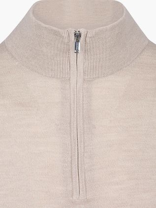 Profuomo Half Zip Pullover Merinowol Beige