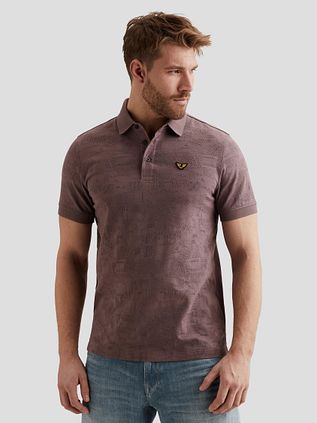 PME Legend Polo Shirt Jacquard Jersey Moonscape Purple
