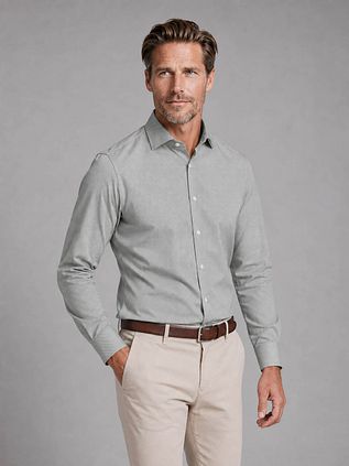Profuomo Basketweave Hemd Grün