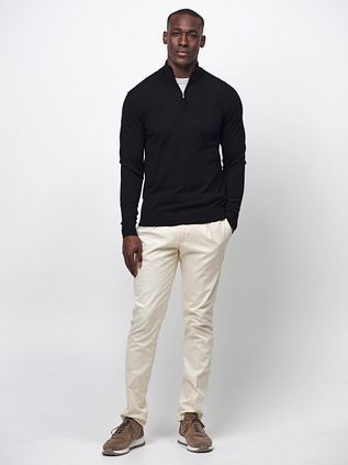 Profuomo Pullover Half Zip Laine Merino Noir