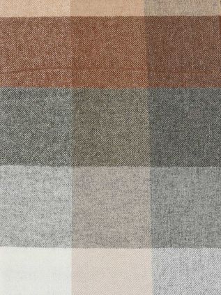 Profuomo Sjaal Wol Ruiten Bruin Grijs Beige