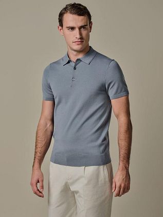 Profuomo Poloshirt Luxury Basic Blau