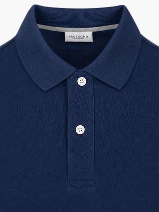Profuomo Piqué Poloshirt Melange Indigo