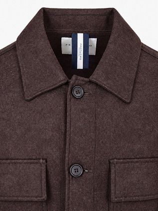 Profuomo Overshirt Button Peached Dark green