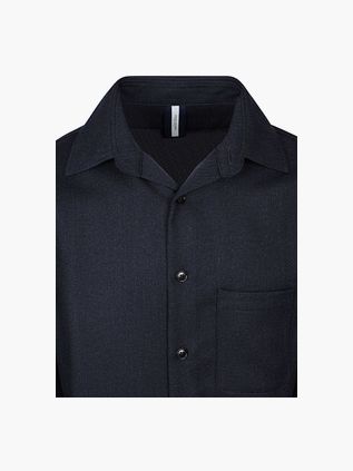 Profuomo Hemdjacke Wolle Mouliné Marine